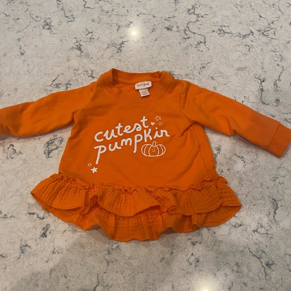 Baby Girl Halloween "Cutest Pumpkin" Outfit Chick Pea & Cat & Jack 3-6 Months - Picture 2 of 11